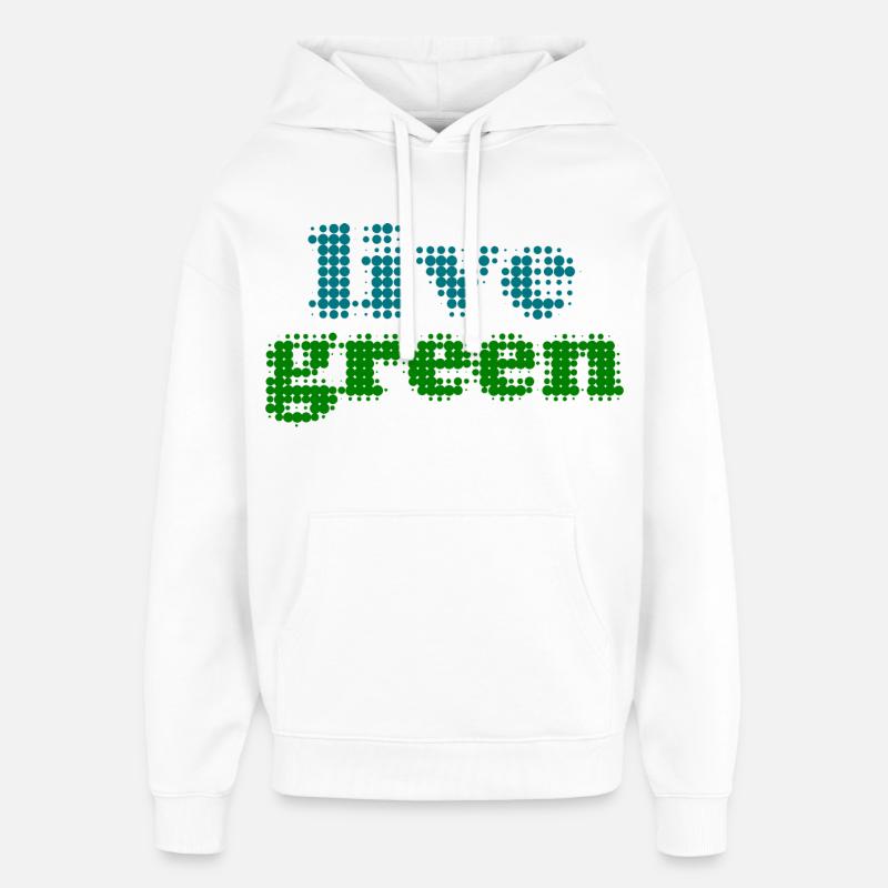 Vivre vert - Sweat à capuche unisexe Stanley/Stella Oversized - blanc