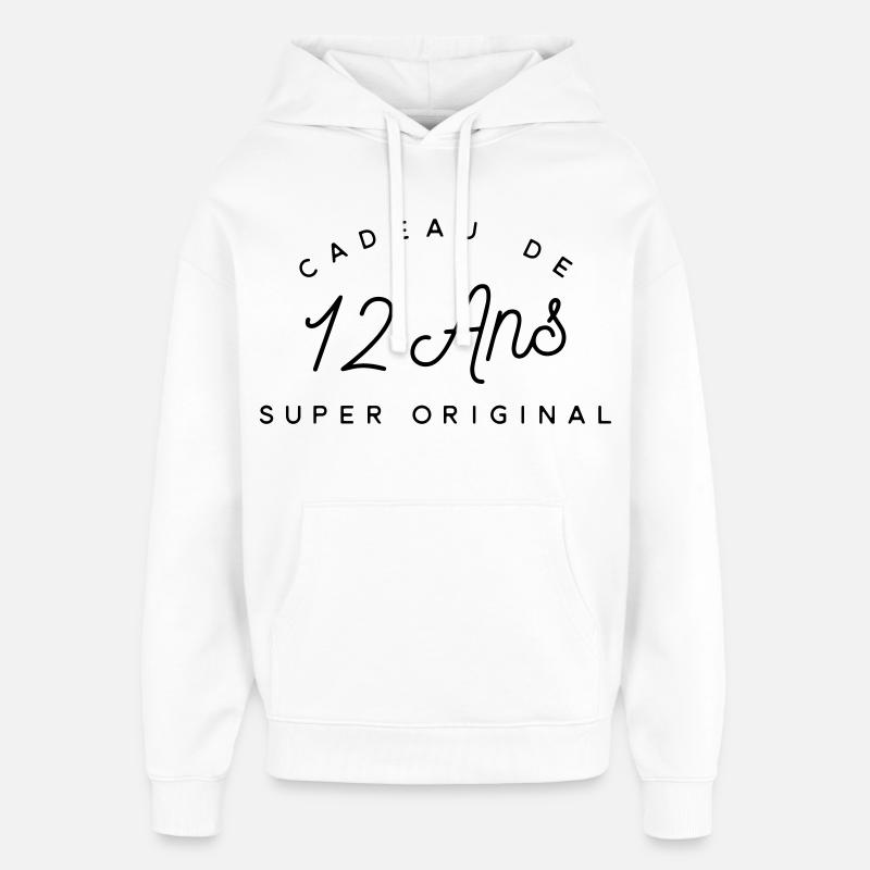 Cadeau 12 ans  - Sweat à capuche unisexe Stanley/Stella Oversized - blanc