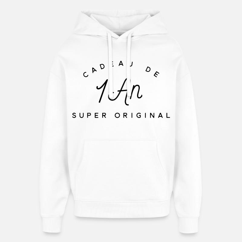 Cadeau 1 an  - Sweat à capuche unisexe Stanley/Stella Oversized - blanc