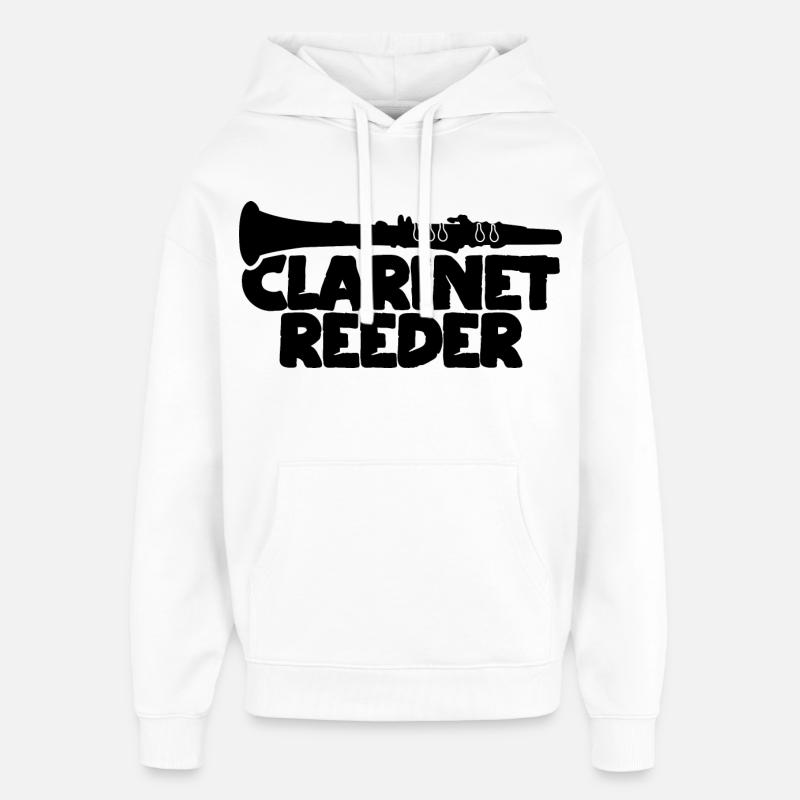 Embouchure de clarinette - Sweat à capuche unisexe Stanley/Stella Oversized - blanc