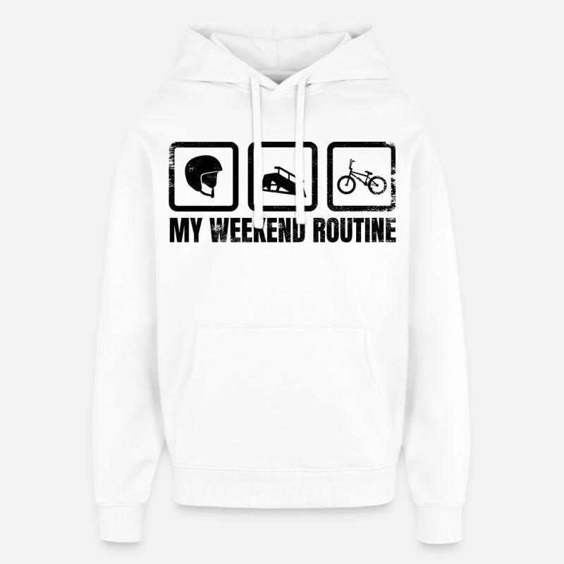 Week-end BMX - Sweat à capuche unisexe Stanley/Stella Oversized - blanc