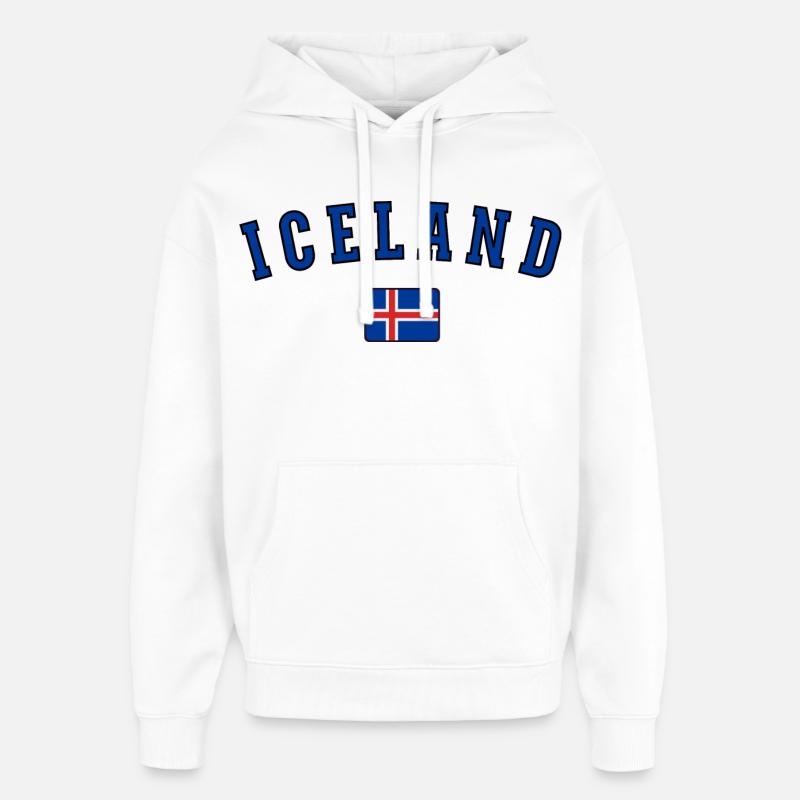 Drapeau de l’Islande, fierté islandaise - Sweat à capuche unisexe Stanley/Stella Oversized - blanc