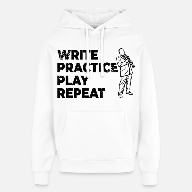 Motiver l’expression clarinette - Sweat à capuche unisexe Stanley/Stella Oversized - blanc