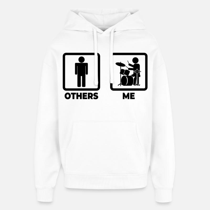 Drôle de batteur - Sweat à capuche unisexe Stanley/Stella Oversized - blanc