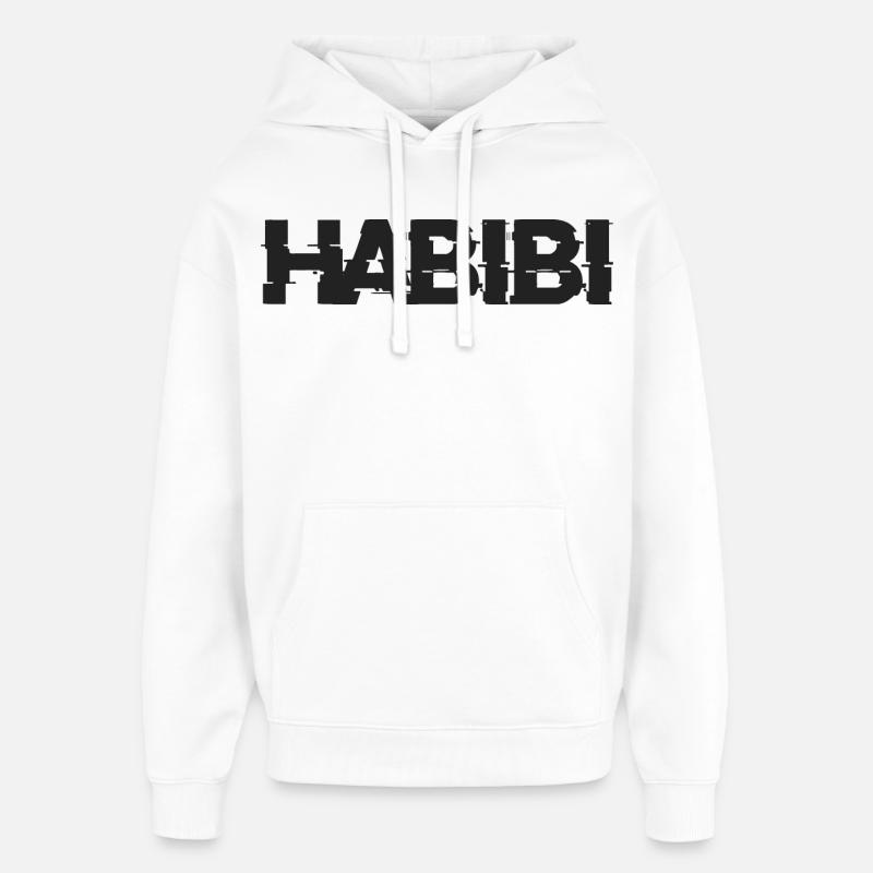 Lettrage Habibi - Sweat à capuche unisexe Stanley/Stella Oversized - blanc