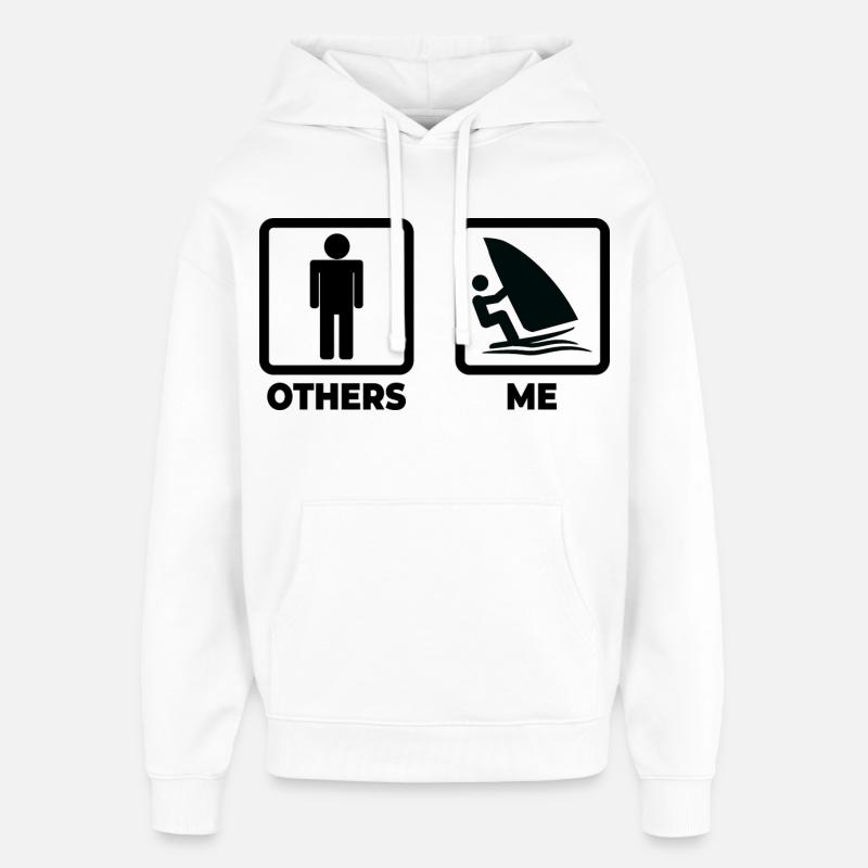 Windsurfer Zeitplan - Oversized Unisex Hoodie von Stanley/Stella - Weiß