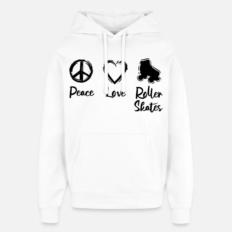 Peace Love Roller Patinage - Sweat à capuche unisexe Stanley/Stella Oversized - blanc