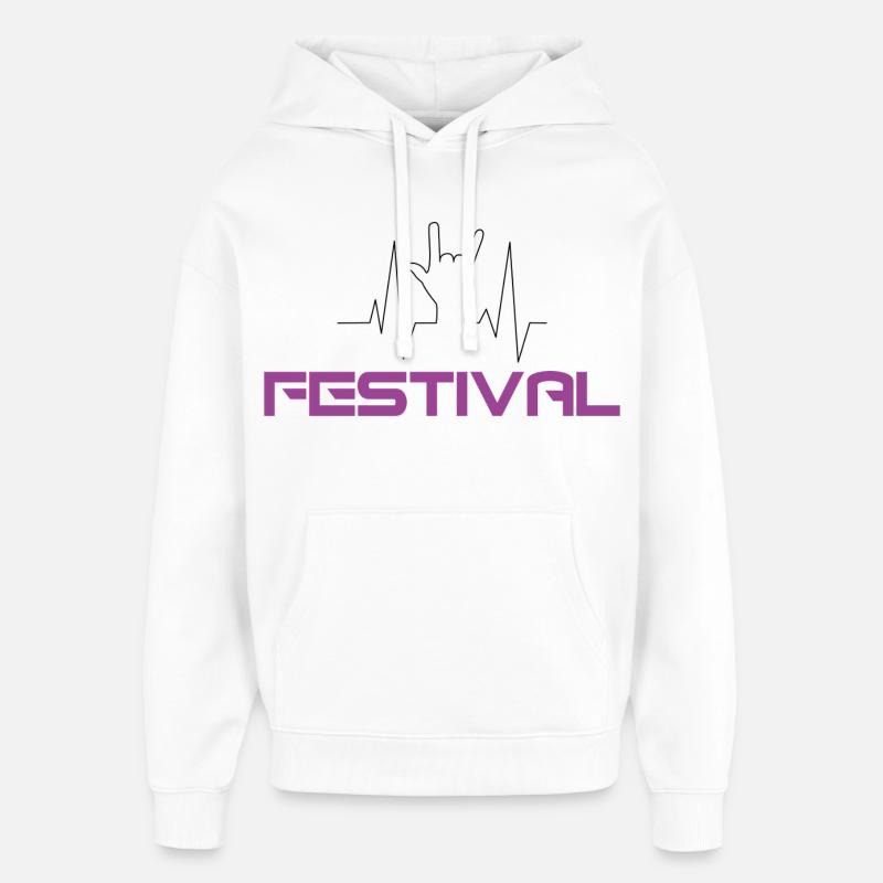 Fête - Sweat à capuche unisexe Stanley/Stella Oversized - blanc