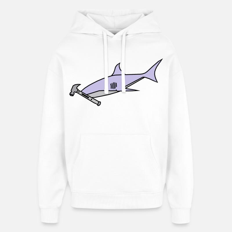 Requin à tête marteau - Sweat à capuche unisexe Stanley/Stella Oversized - blanc