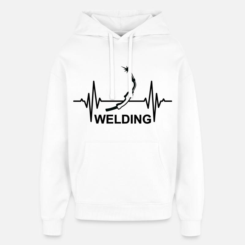 Welding, ECG, palpitations - Oversized Unisex Hoodie by Stanley/Stella - white