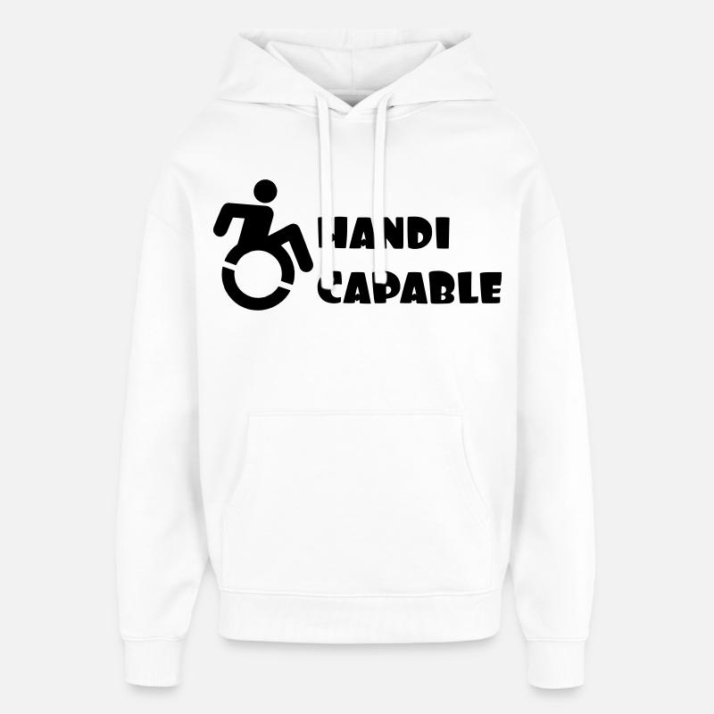 Rollstuhlkompetenz, Behindertenhumor # - Oversized Unisex Hoodie von Stanley/Stella - Weiß