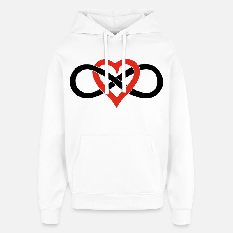 Amour infini (noir) - Sweat à capuche unisexe Stanley/Stella Oversized - blanc