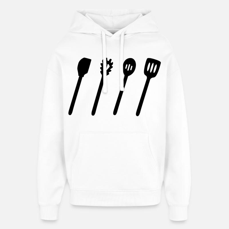 Ensemble de cuillères en bois - Sweat à capuche unisexe Stanley/Stella Oversized - blanc