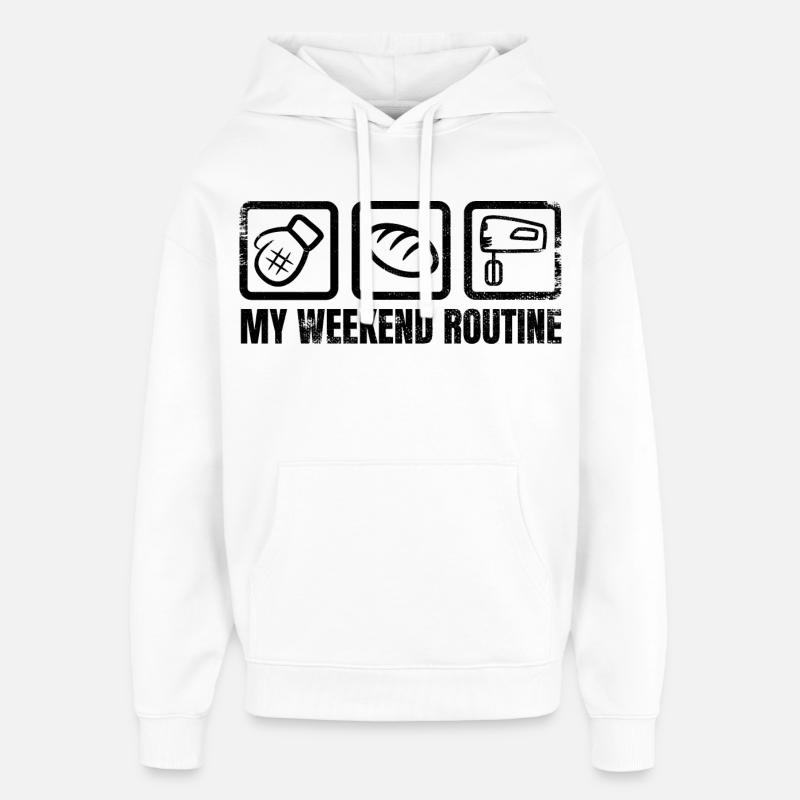 Un week-end de boulanger - Sweat à capuche unisexe Stanley/Stella Oversized - blanc