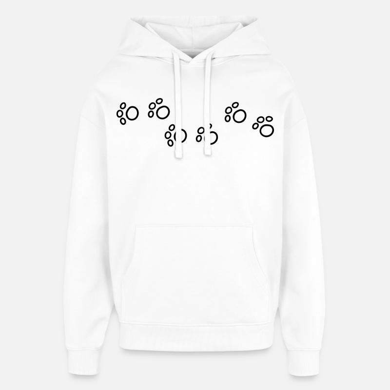 Pattes de chats de dessin animé - Sweat à capuche unisexe Stanley/Stella Oversized - blanc