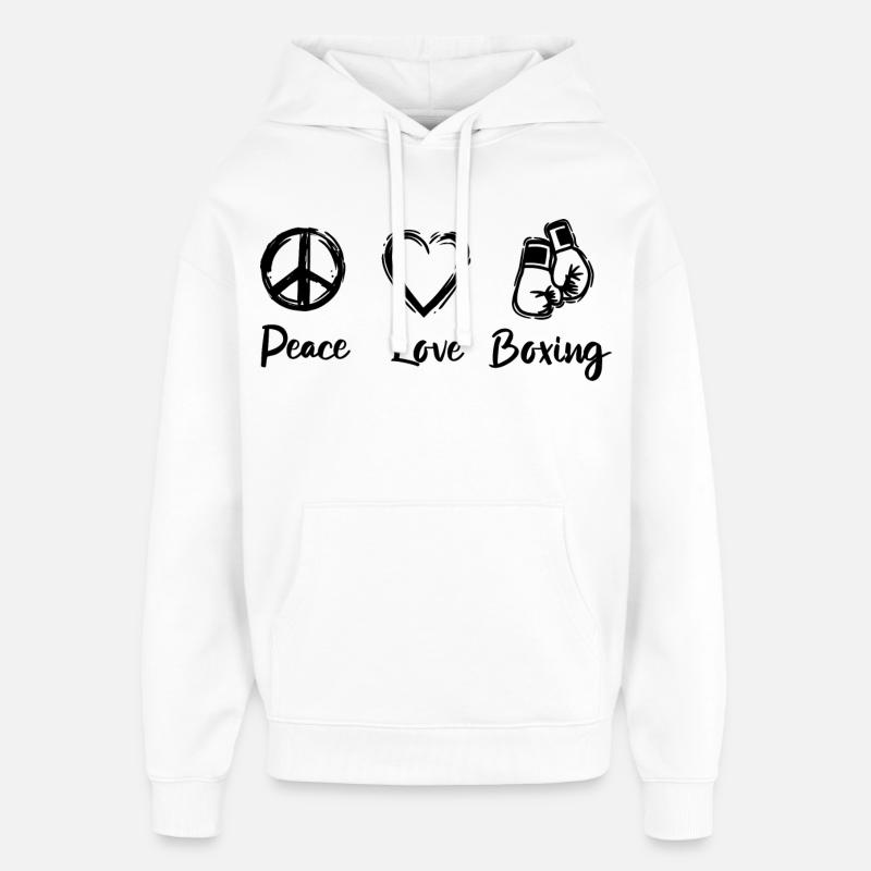 Amour Boxer - Sweat à capuche unisexe Stanley/Stella Oversized - blanc