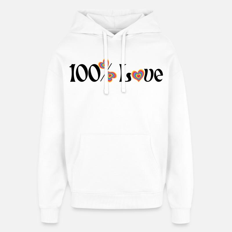 100% d’amour - Sweat à capuche unisexe Stanley/Stella Oversized - blanc