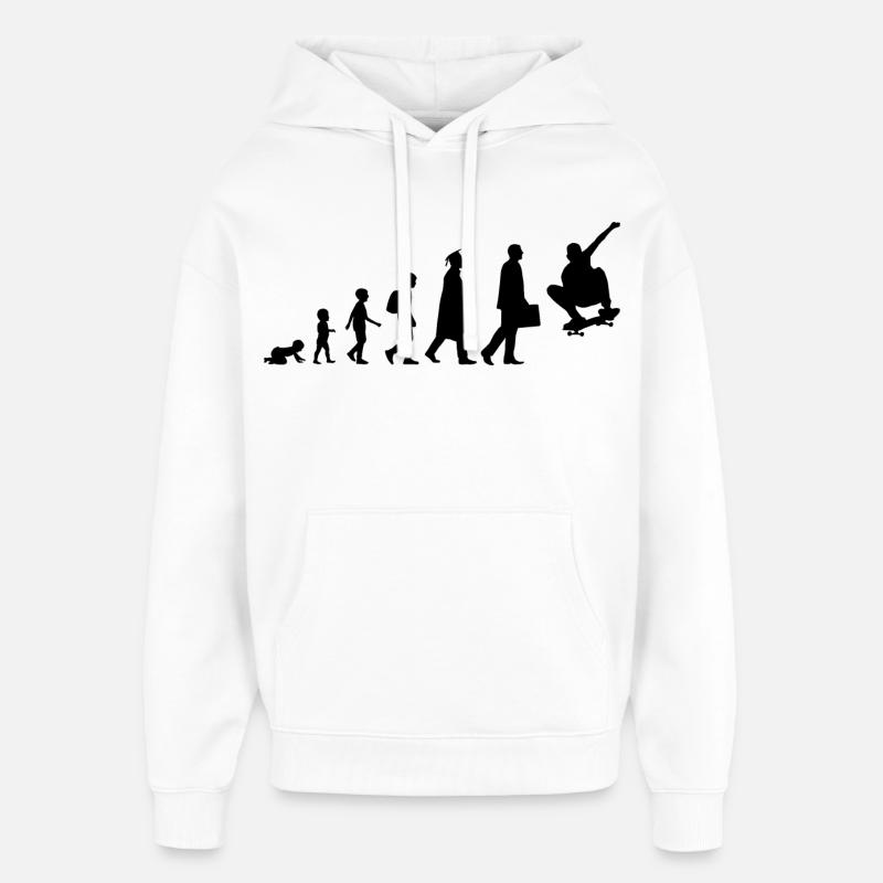 Skateboarder Evolution - Oversized Unisex Hoodie by Stanley/Stella - white