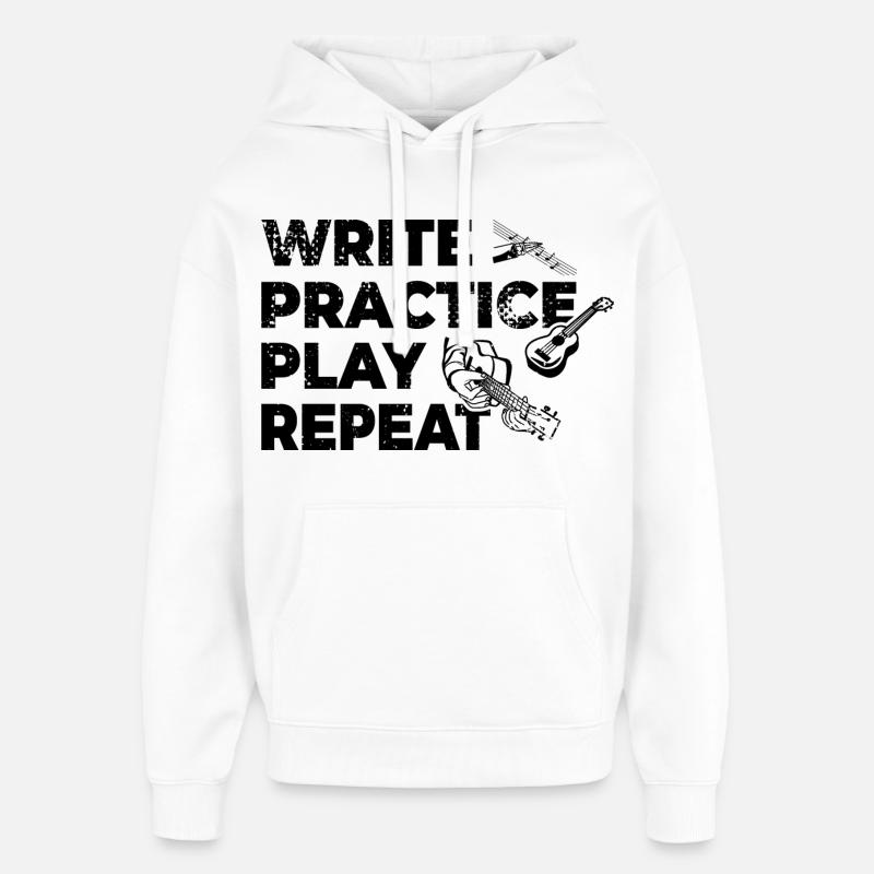 Writing, practicing, playing, repeating - Oversized Unisex Hoodie by Stanley/Stella - white
