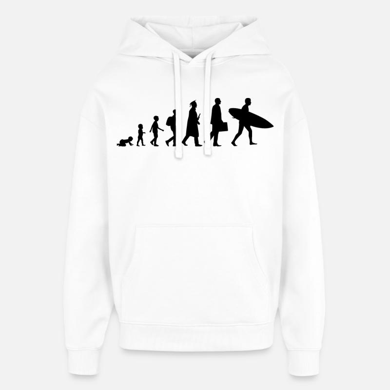 Entwicklung eines Surfers - Oversized Unisex Hoodie von Stanley/Stella - Weiß