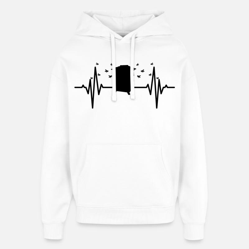 Ligne de cœur de ruche - Sweat à capuche unisexe Stanley/Stella Oversized - blanc