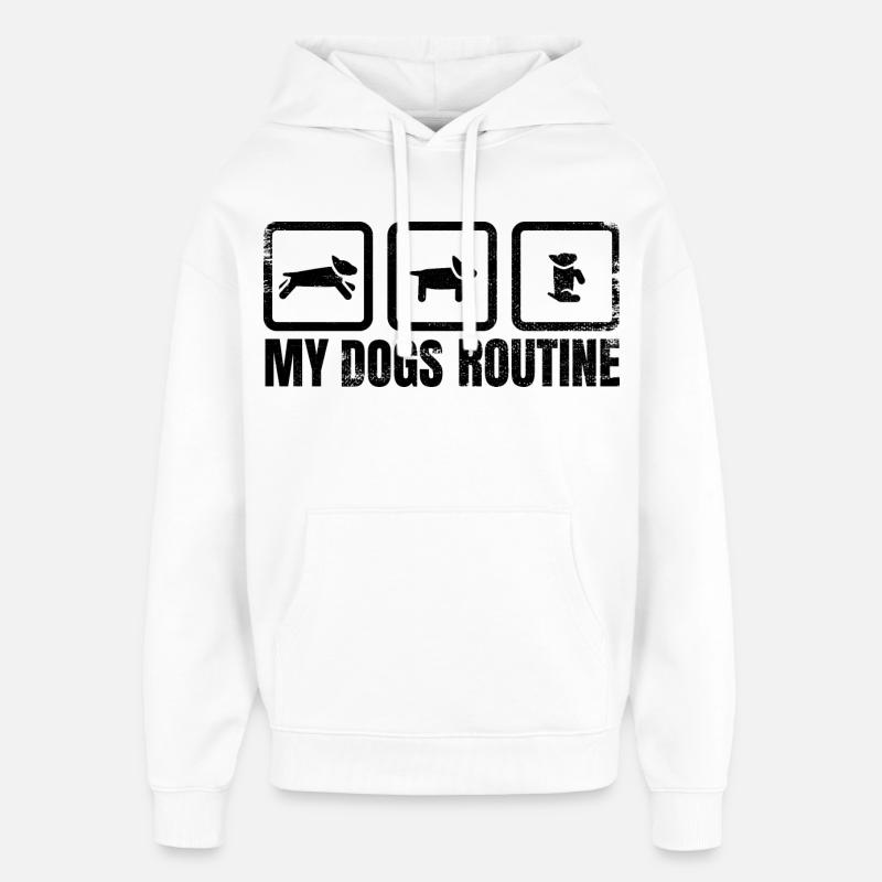 Hunde Routine - Oversized Unisex Hoodie von Stanley/Stella - Weiß