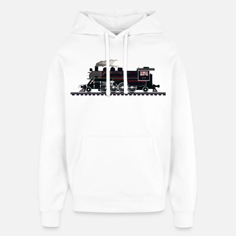 Graphique ferroviaire - Sweat à capuche unisexe Stanley/Stella Oversized - blanc
