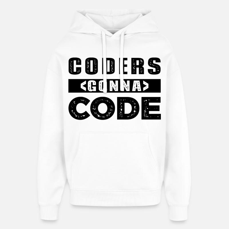 Codeurs qui passent au code - Sweat à capuche unisexe Stanley/Stella Oversized - blanc