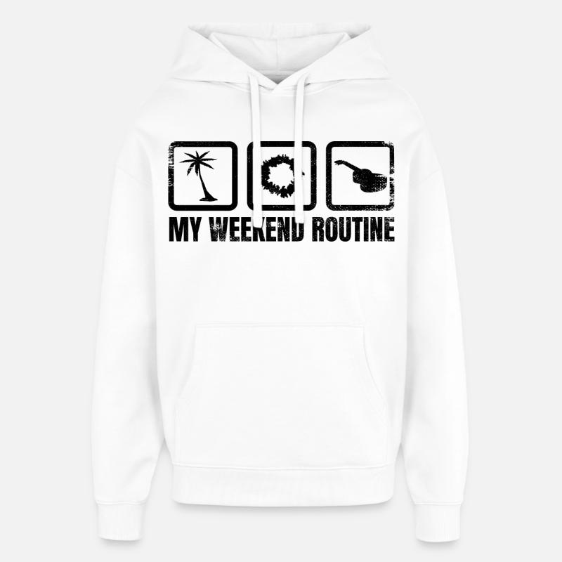 Week-end Ukulélé - Sweat à capuche unisexe Stanley/Stella Oversized - blanc