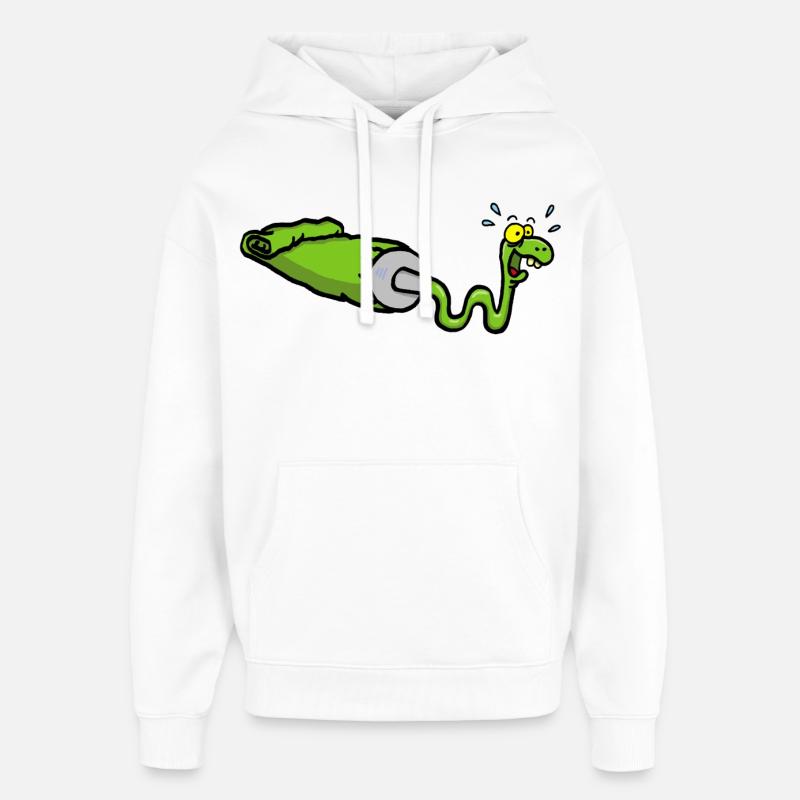Serpent vert et tube de gouache - Sweat à capuche unisexe Stanley/Stella Oversized - blanc