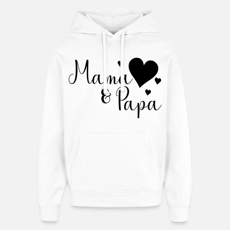 Maman et papa - Sweat à capuche unisexe Stanley/Stella Oversized - blanc