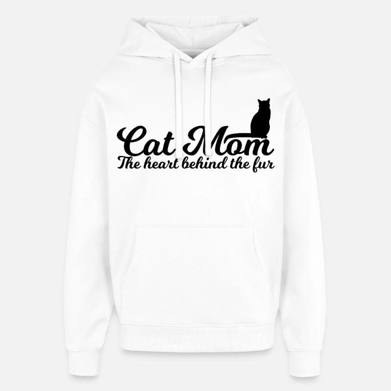 Maman chat - Sweat à capuche unisexe Stanley/Stella Oversized - blanc