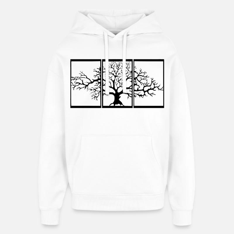 Vue sur la nature (noir) - Sweat à capuche unisexe Stanley/Stella Oversized - blanc