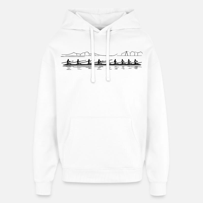 Croquis de l’équipe d’aviron - Sweat à capuche unisexe Stanley/Stella Oversized - blanc