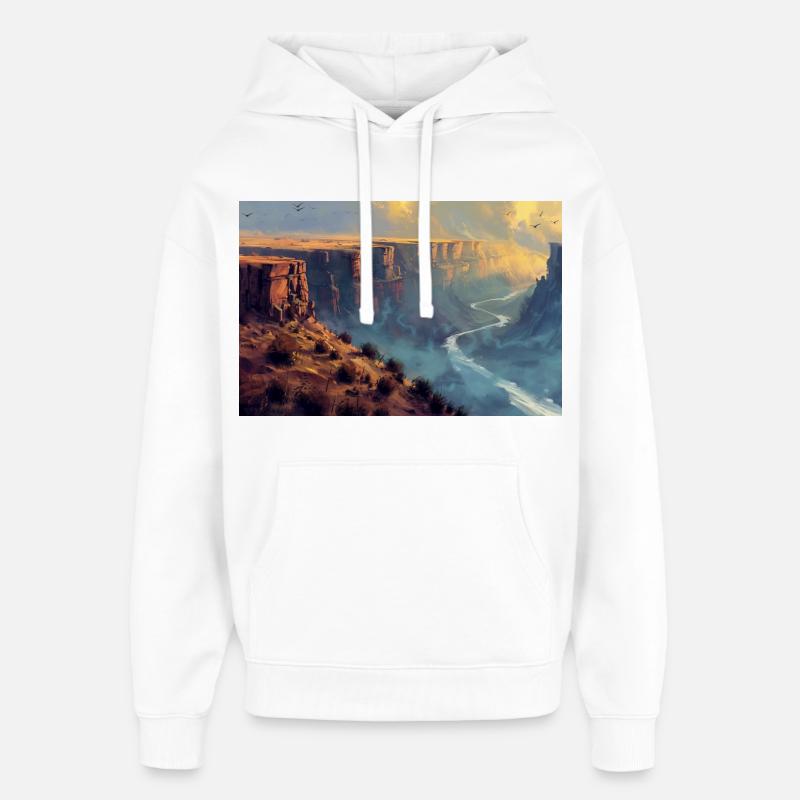 Poster Illustration Paysage de Canyon - Sweat à capuche unisexe Stanley/Stella Oversized - blanc
