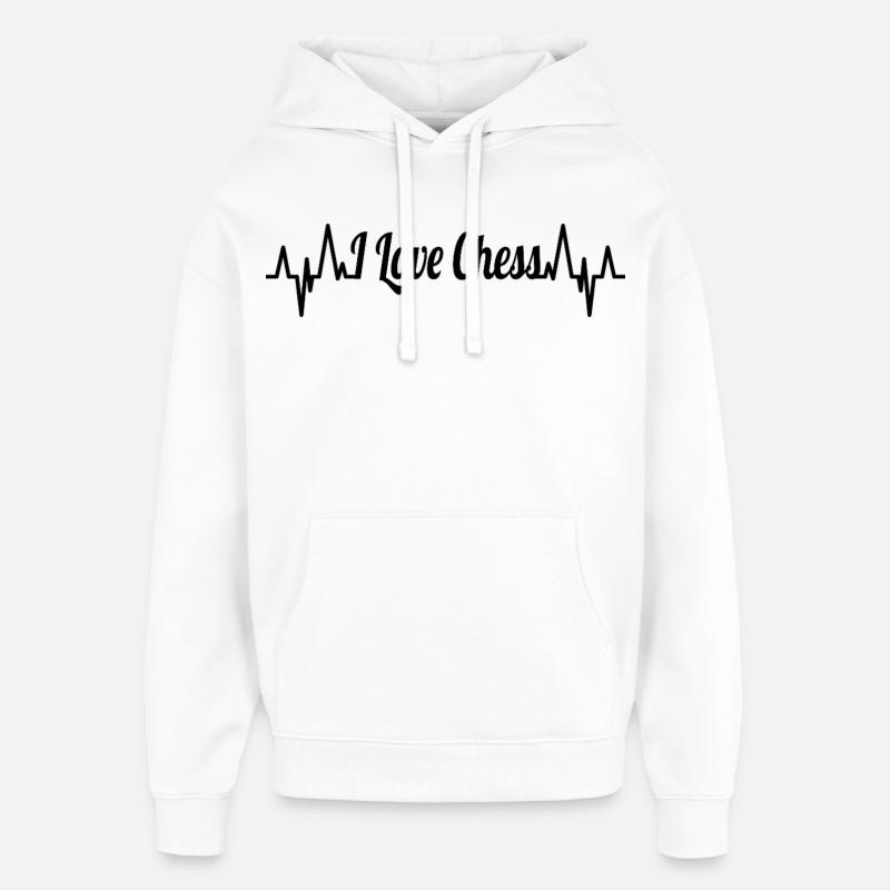 Amour du joueur d’échecs - Sweat à capuche unisexe Stanley/Stella Oversized - blanc