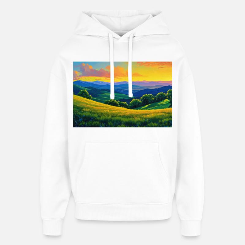Poster Illustration Paysage de Nature - Sweat à capuche unisexe Stanley/Stella Oversized - blanc