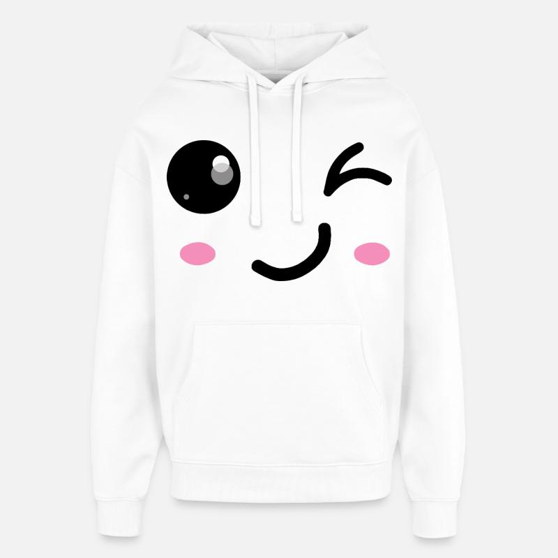 Clin d’œil sourire - Sweat à capuche unisexe Stanley/Stella Oversized - blanc