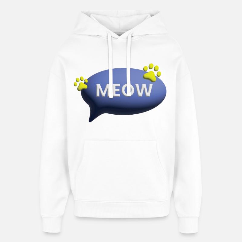 Miaou Chat Mignon Catlove 3D - Sweat à capuche unisexe Stanley/Stella Oversized - blanc
