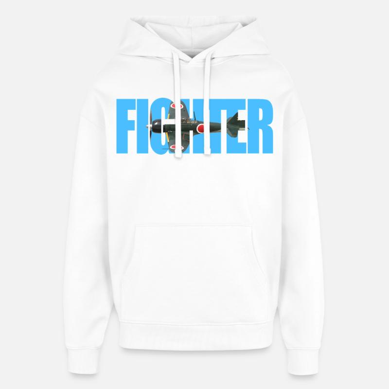 Chasseur A6M Zero - Sweat à capuche unisexe Stanley/Stella Oversized - blanc