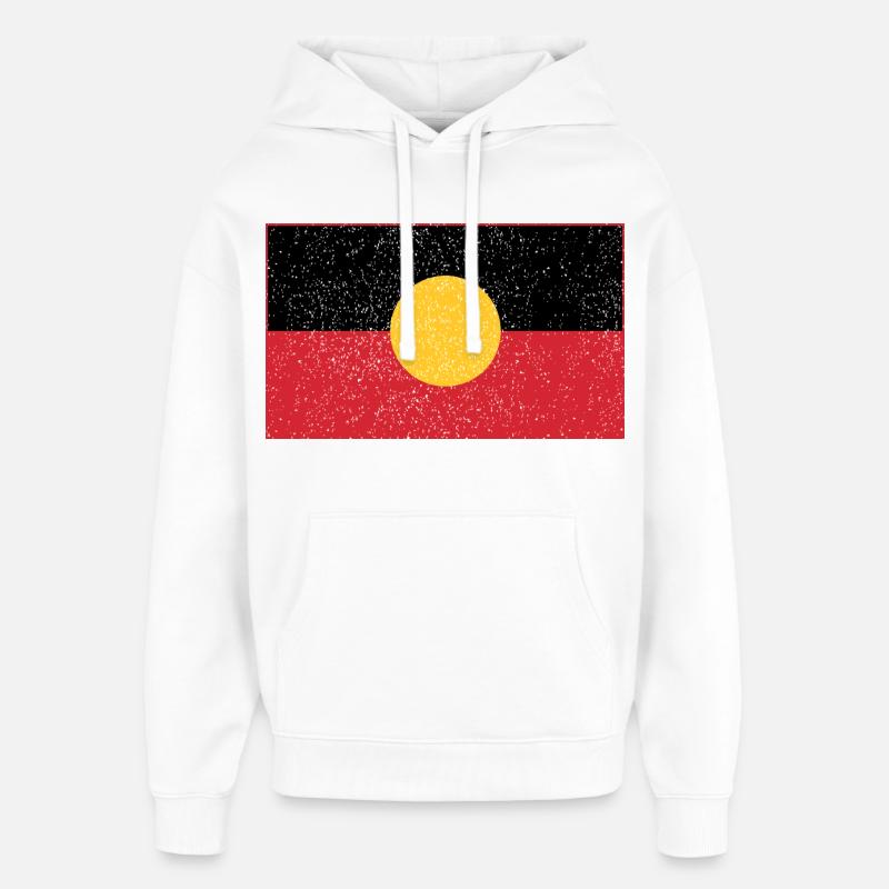 Australiens aborigènes - Sweat à capuche unisexe Stanley/Stella Oversized - blanc