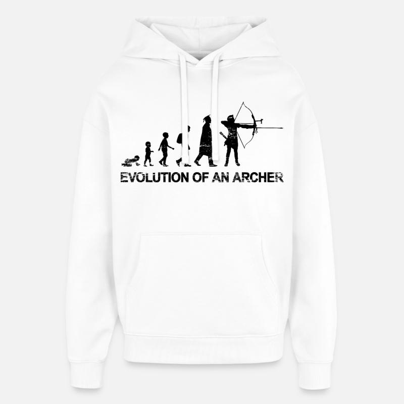 Évolution d’un archer - Sweat à capuche unisexe Stanley/Stella Oversized - blanc