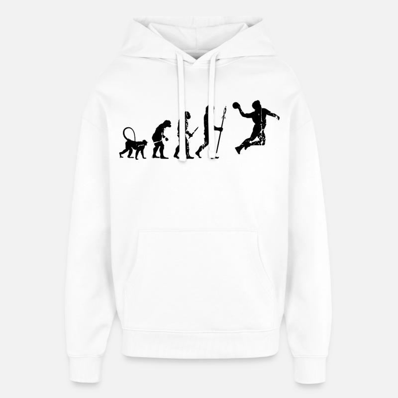 Drôle de handballeur Evolution - Sweat à capuche unisexe Stanley/Stella Oversized - blanc