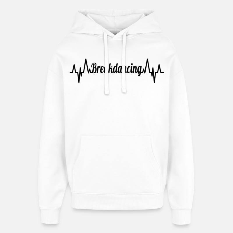 Breakdance ECG Heartline - Sweat à capuche unisexe Stanley/Stella Oversized - blanc