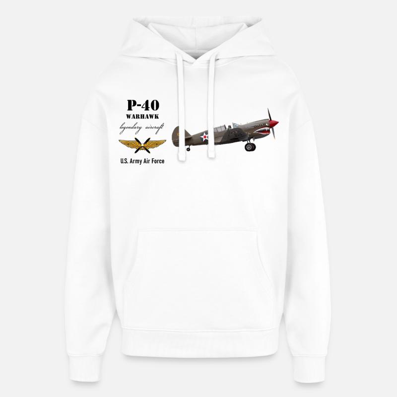 P-40 Warhawk - Sweat à capuche unisexe Stanley/Stella Oversized - blanc