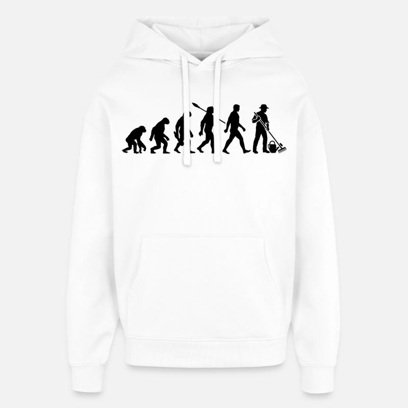 Evolution - Jardinier - Jardin - Jardinage - Sweat à capuche unisexe Stanley/Stella Oversized - blanc