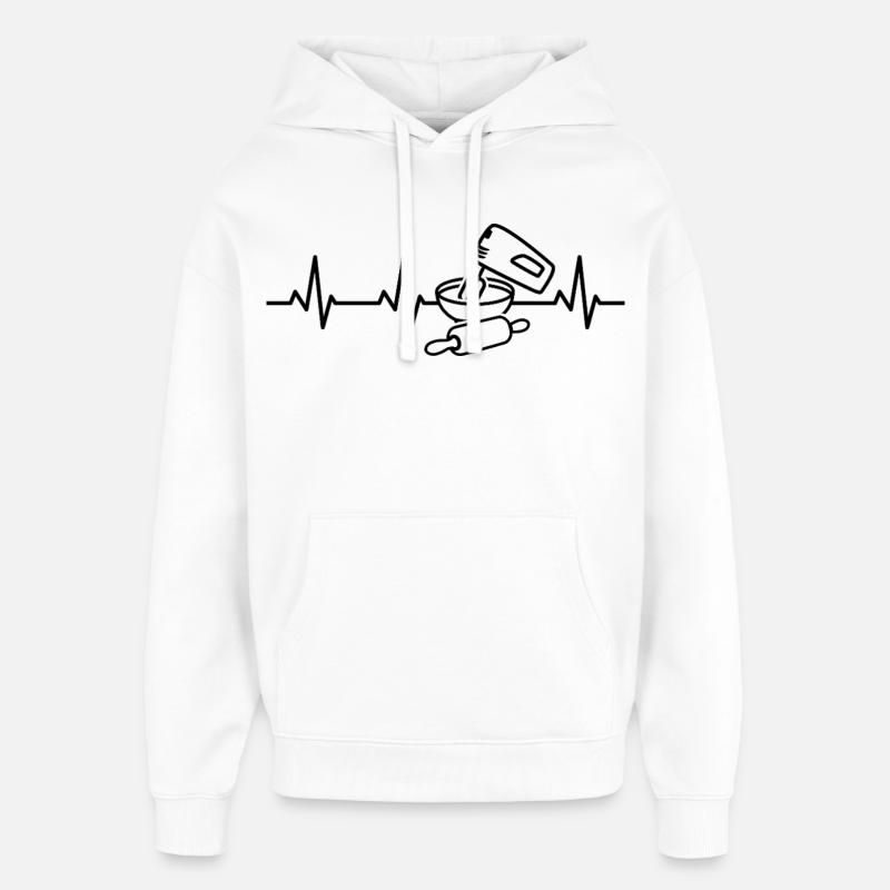 Ustensiles de cuisson Palpitations cardiaques - Sweat à capuche unisexe Stanley/Stella Oversized - blanc