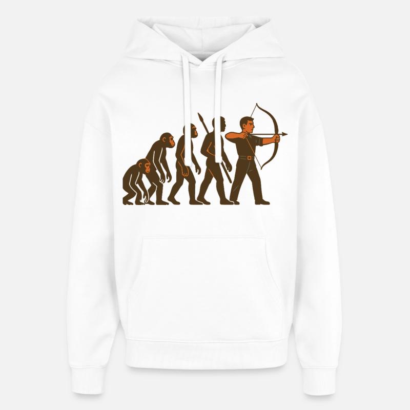 Archery Evolution Archer Bow Target - Oversized Unisex Hoodie by Stanley/Stella - white