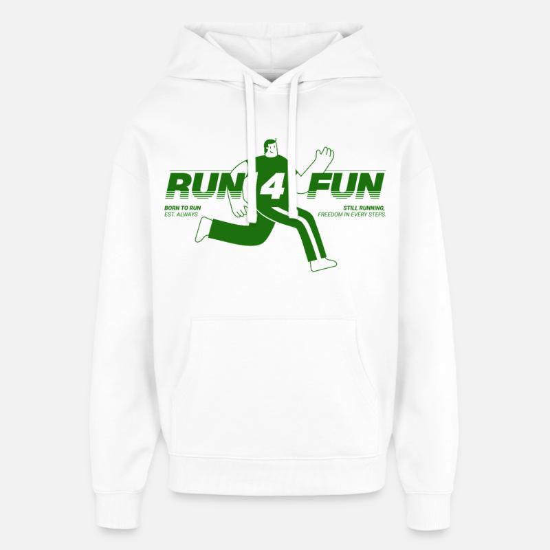 Run for Fun - Sweat à capuche unisexe Stanley/Stella Oversized - blanc