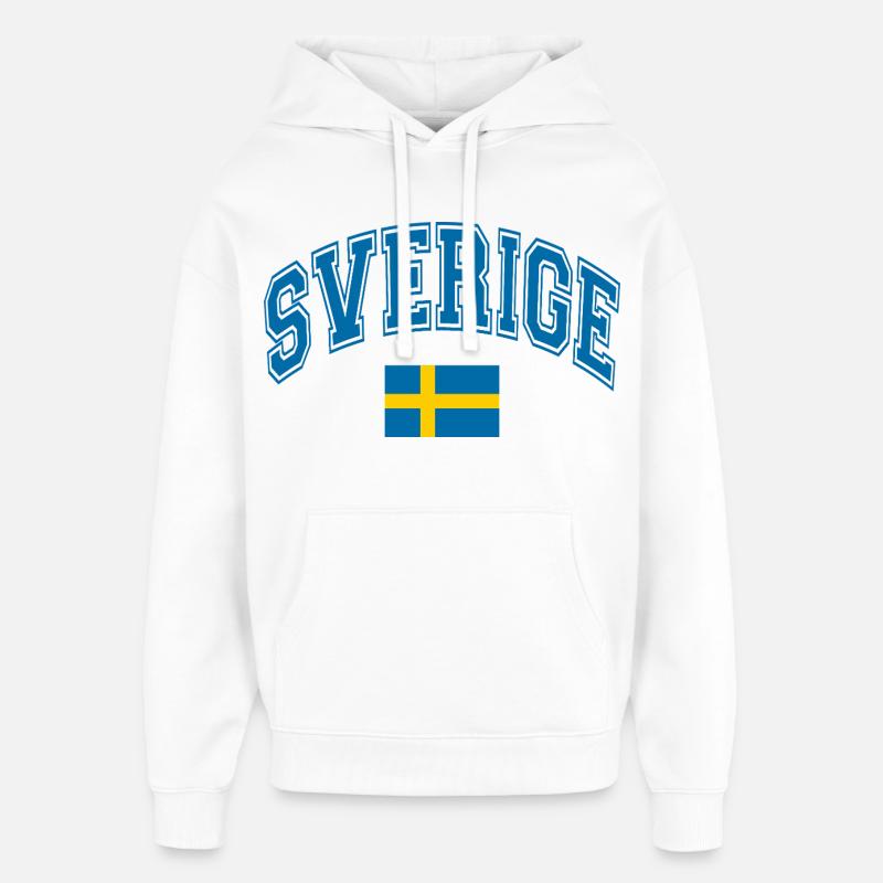 Drapeau de la Suède - Sweat à capuche unisexe Stanley/Stella Oversized - blanc